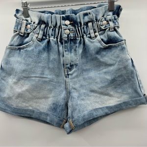 Almost Famous high waisted blue Jean shorts ladies size M.